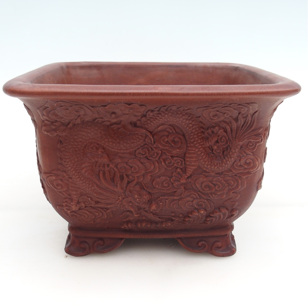 Cuenco bonsái de cerámica 21 x 21 x 13,5 cm, marrón