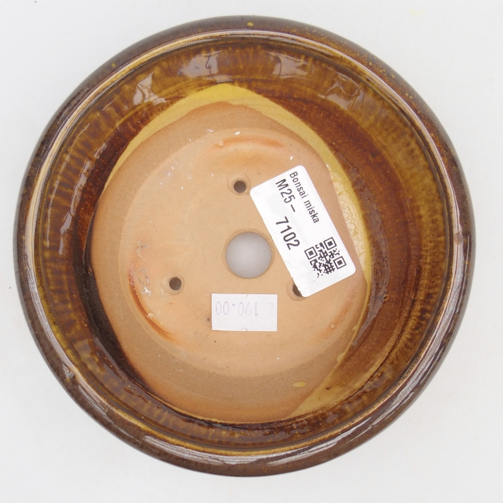 Cuenco bonsái de cerámica 13,5 x 13,5 x 5 cm, marrón