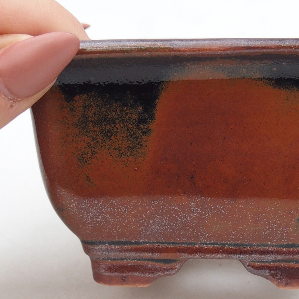 Cuenco bonsái de cerámica 10 x 10 x 6 cm, burdeos