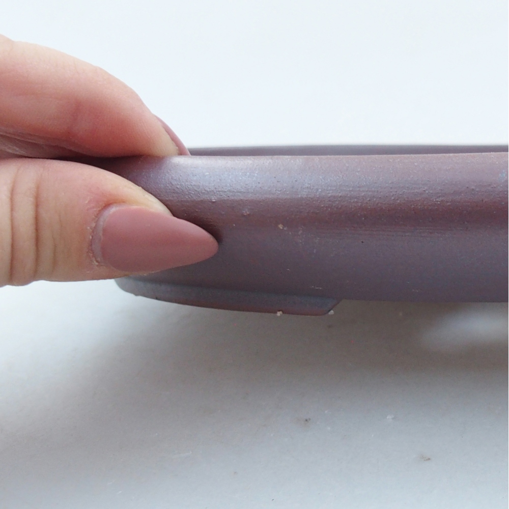 Cuenco bonsái de cerámica 22,5 x 16,5 x 3 cm, color metálico