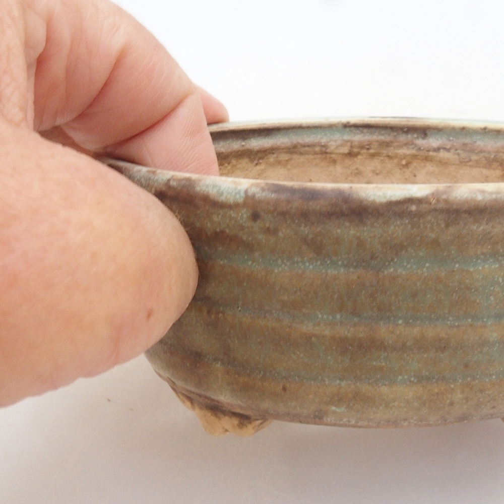 Cuenco bonsái de cerámica 10 x 8,5 x 4 cm, marrón