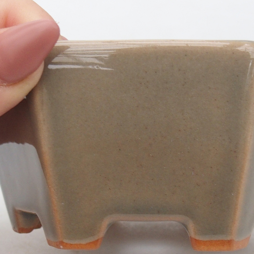 Cuenco bonsái de cerámica 10,5 x 9,5 x 5 cm, gris