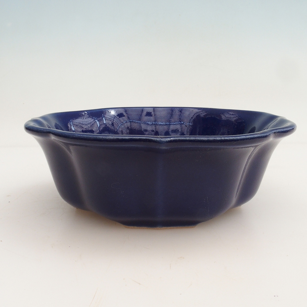 Cuenco bonsái + platillo H06 - 14,5 x 14,5 x 5 cm - azul