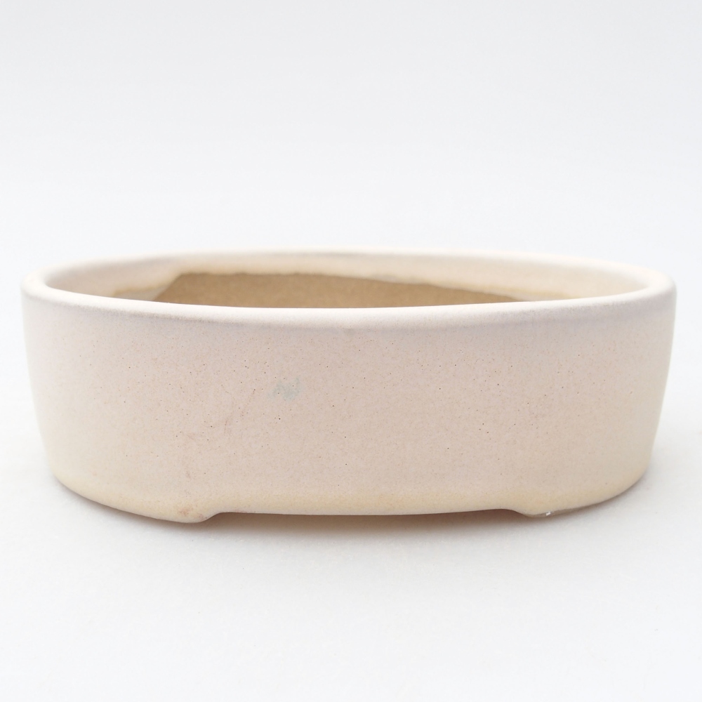 Cuenco bonsái de cerámica 12,5 x 10 x 3,5 cm, color beige