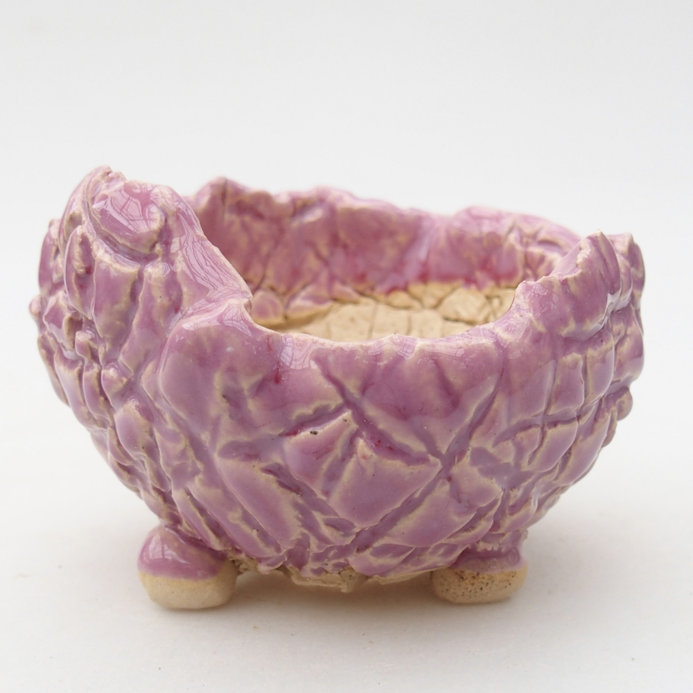 Concha de cerámica 9 x 9 x 6,5 cm , color morado