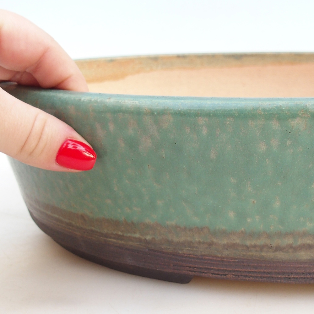 Cuenco para bonsái 32,5 x 26 x 8,5 cm , color verde