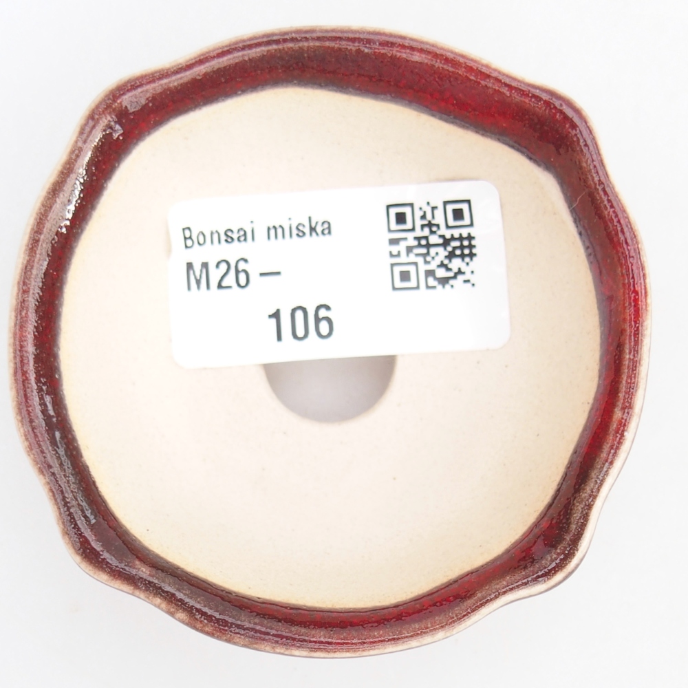 Cuenco mini bonsái 6,5 x 6,5 x 3 cm, color rojo