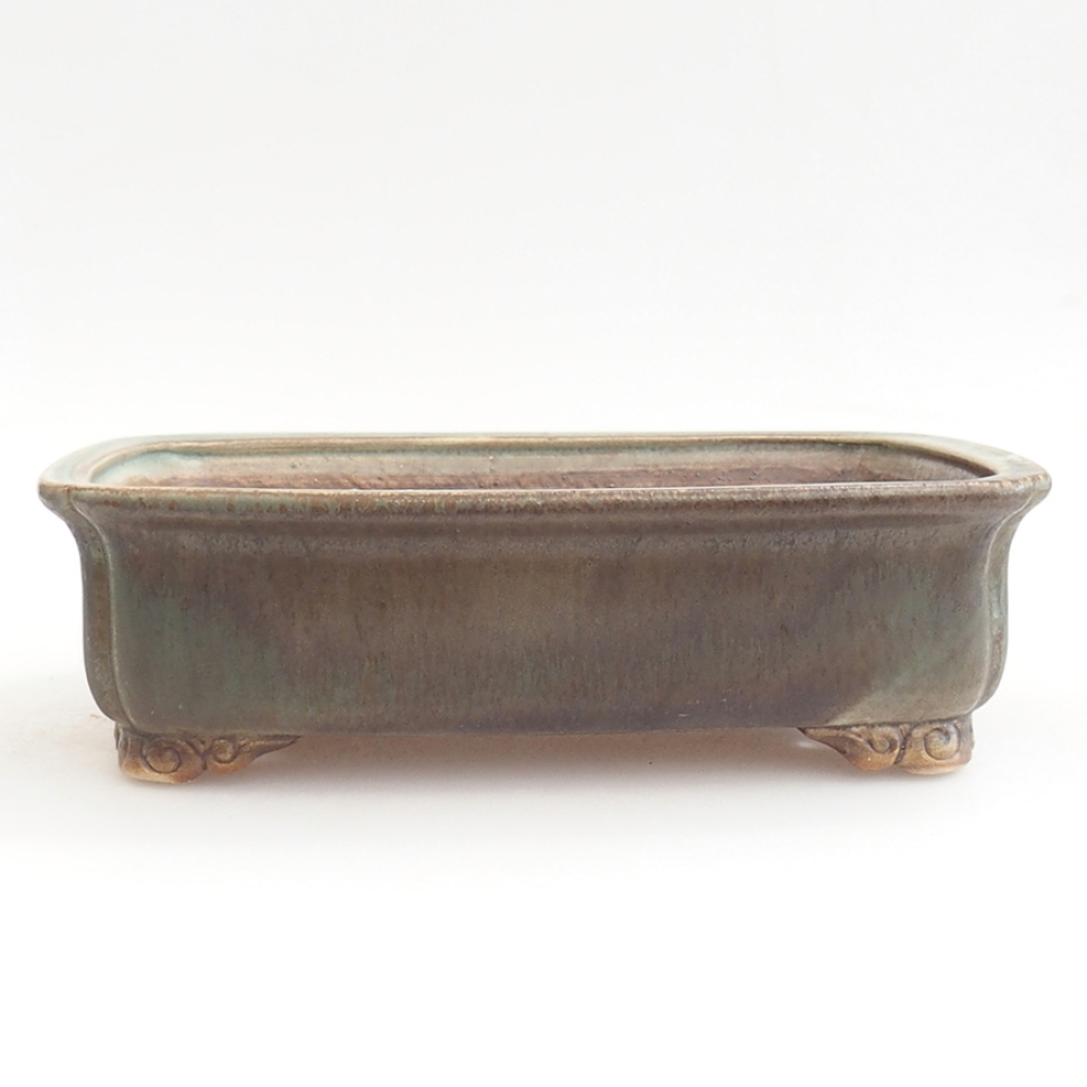 Cuenco bonsái de cerámica 24,5 x 19 x 7 cm, verde