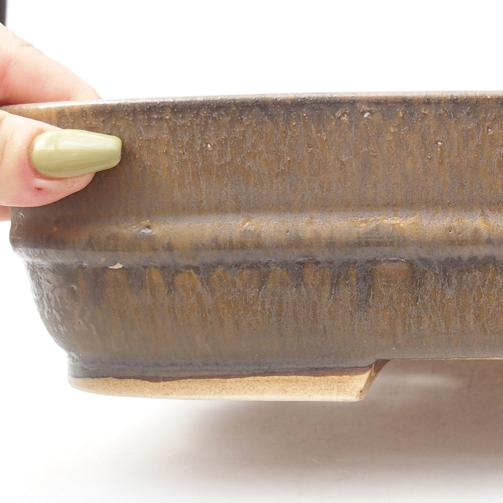 Cuenco bonsái de cerámica 29 x 24 x 7 cm, marrón