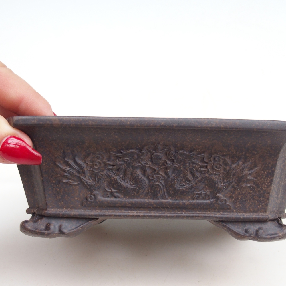 Cuenco bonsái de cerámica 16 x 12 x 5 cm, ocre pardusco