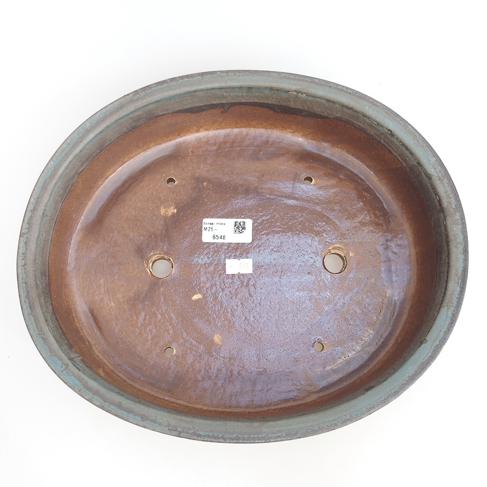 Cuenco bonsái de cerámica 32,5 x 28 x 7,5 cm, color azul