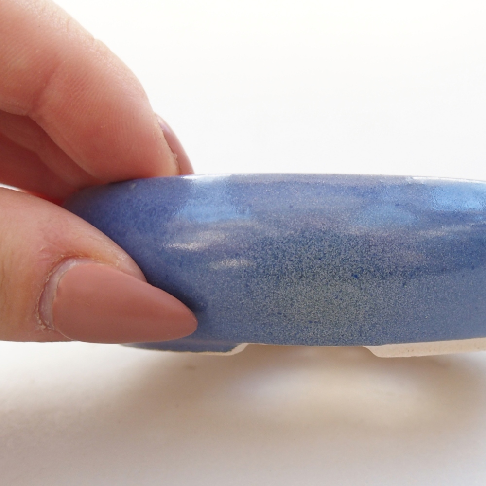 Cuenco bonsái de cerámica 9 x 9 x 2,5 cm, color azul