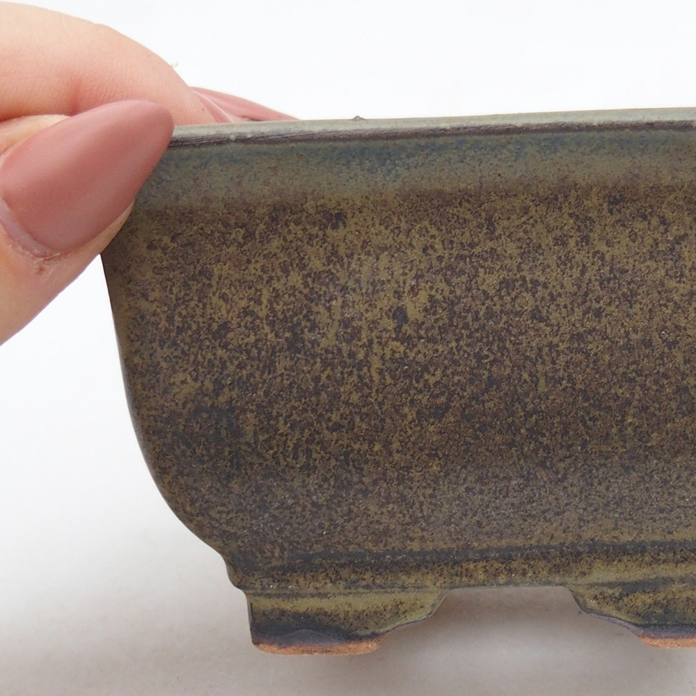 Cuenco bonsái de cerámica 10 x 10 x 6 cm, burdeos