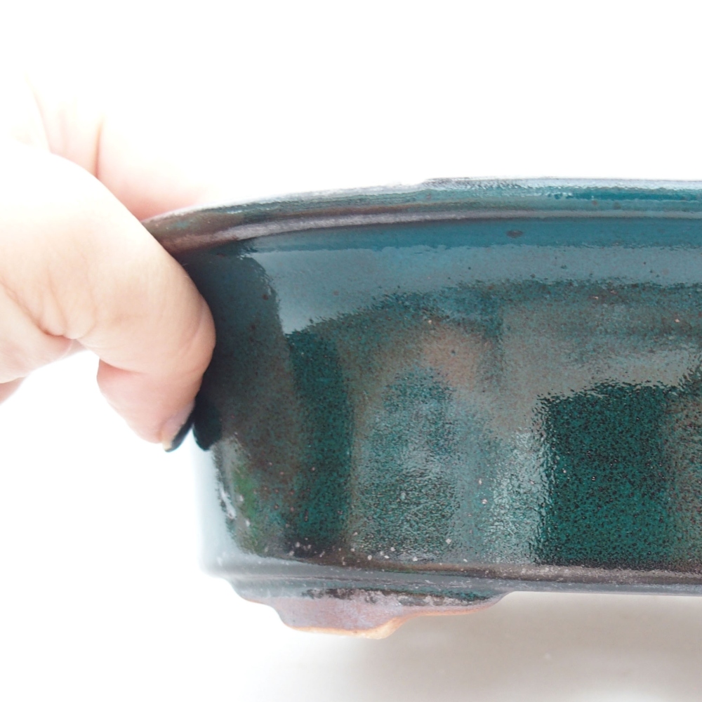 Cuenco bonsái de cerámica 22 x 17 x 5 cm, verde