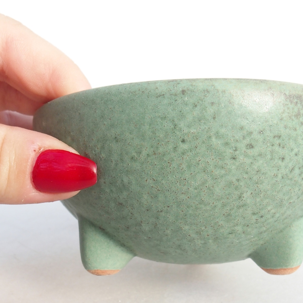 Cuenco bonsái de cerámica 10 x 10 x 5 cm, verde