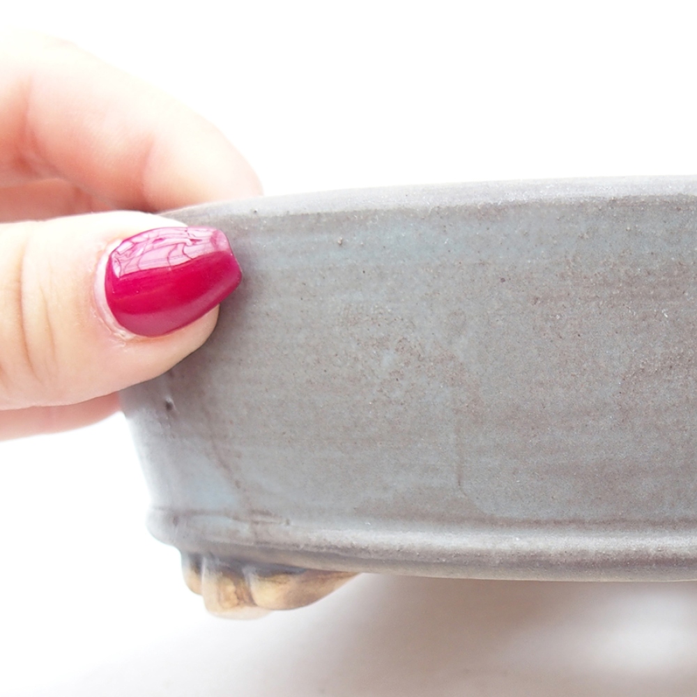 Cuenco bonsái de cerámica 15 x 15 x 5 cm, color azul