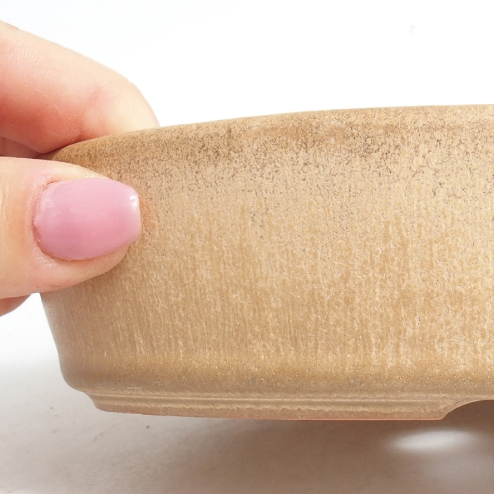 Cuenco bonsái de cerámica 16,5 x 11 x 4 cm, color beige