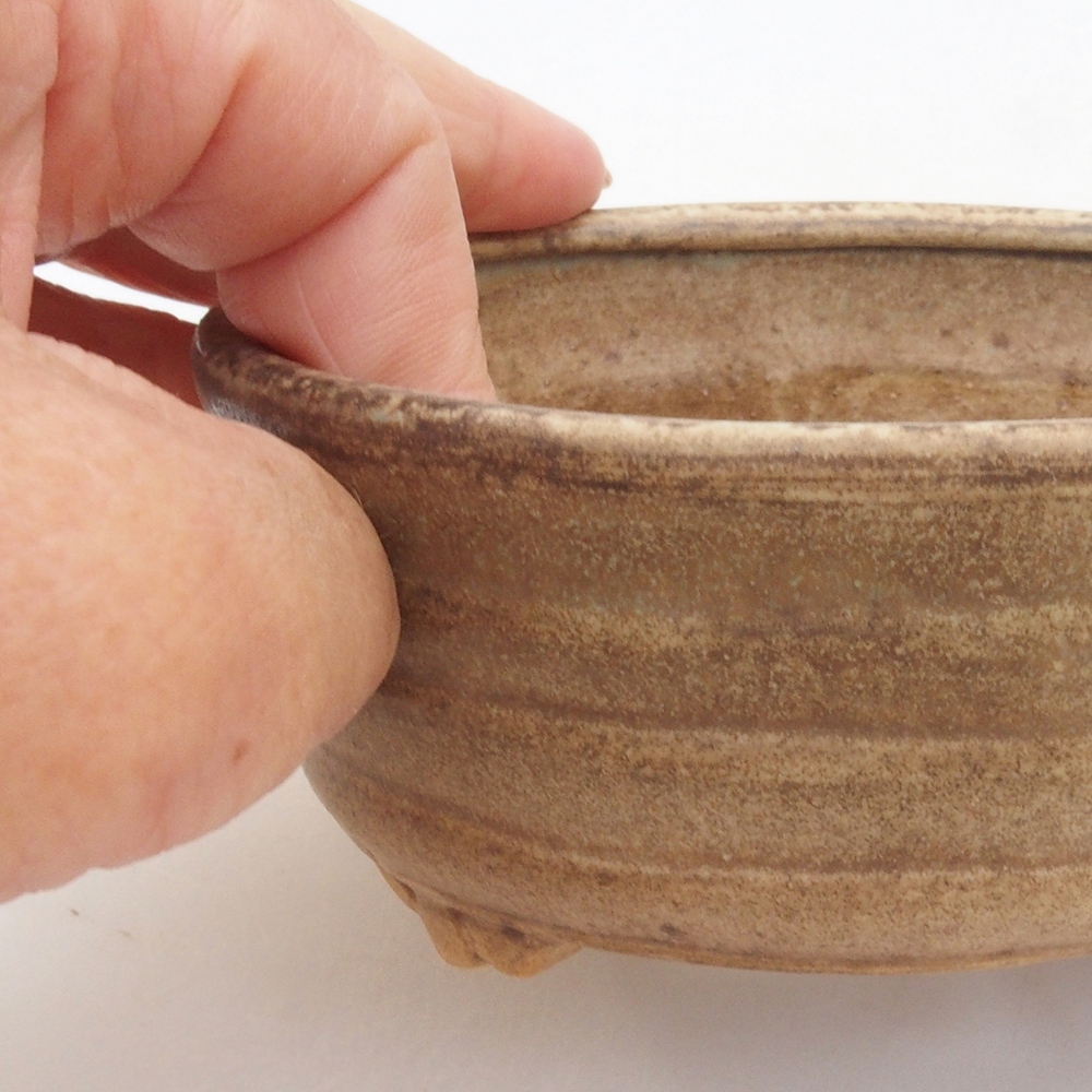 Cuenco bonsái de cerámica 10 x 8,5 x 4 cm, marrón