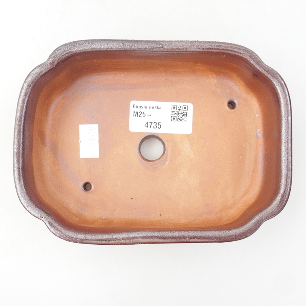 Cuenco bonsái de cerámica 15 x 11,5 x 4,5 cm, marrón