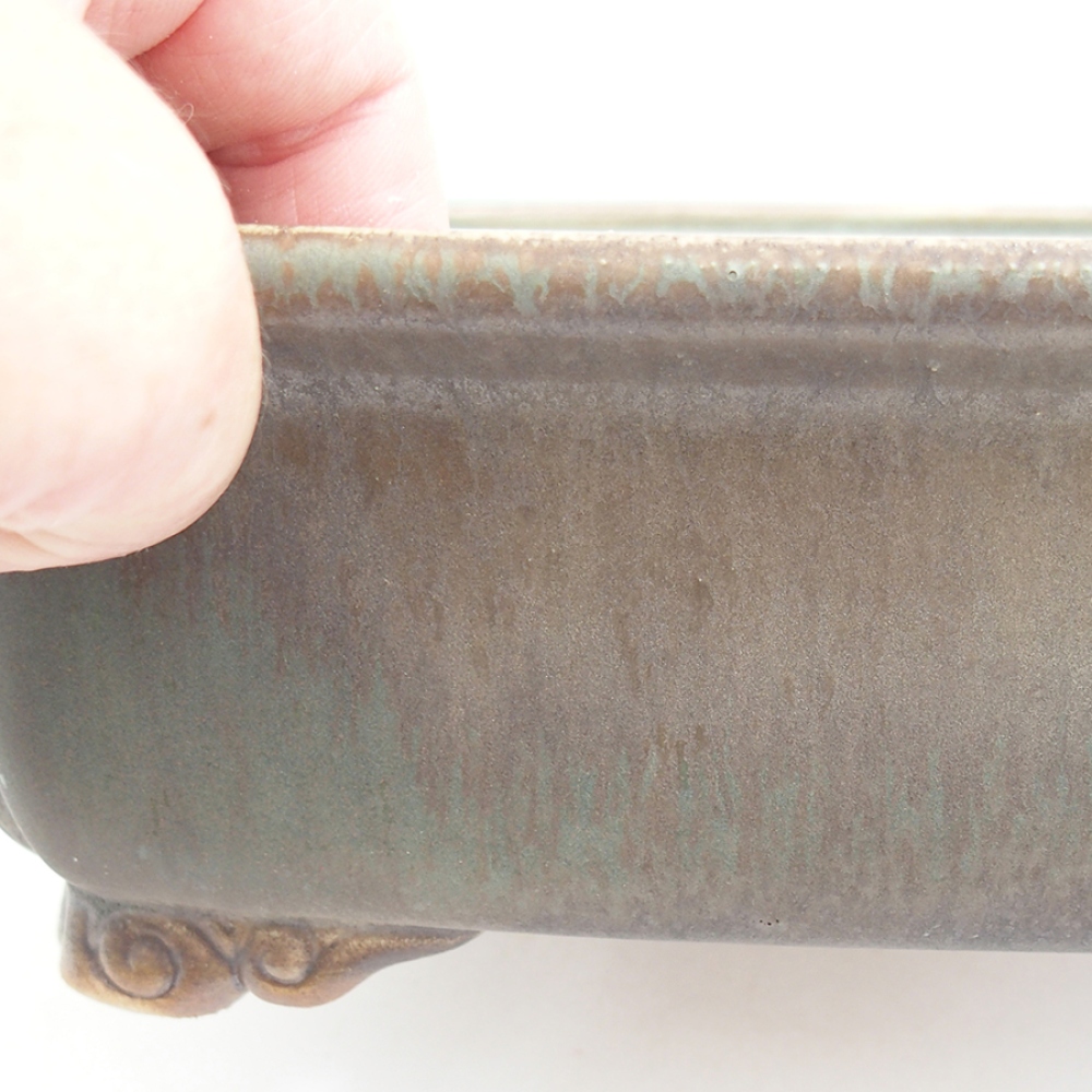 Cuenco bonsái de cerámica 24,5 x 19 x 7 cm, verde