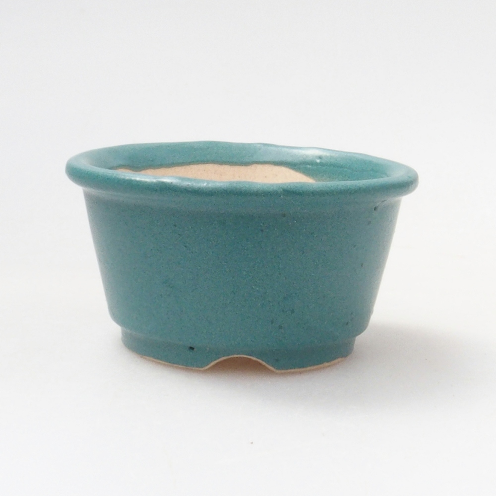 Cuenco bonsái de cerámica 6,5 x 5,5 x 4 cm, color azul