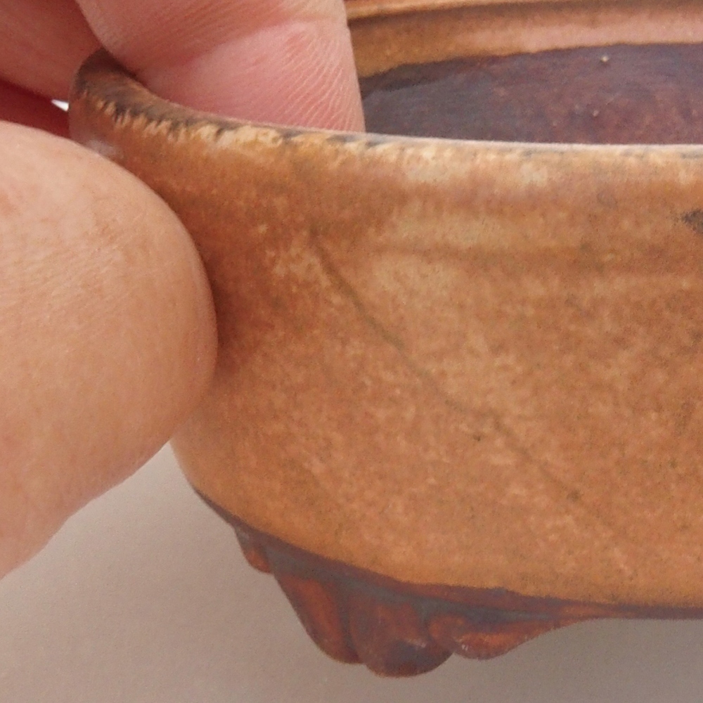Cuenco bonsái de cerámica 10 x 8,5 x 4 cm, marrón