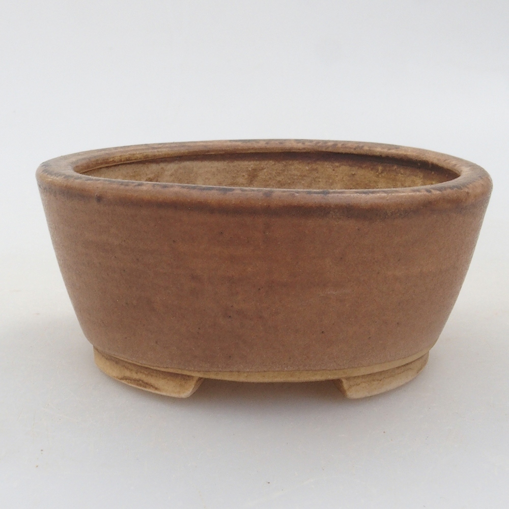 Cuenco bonsái de cerámica 10 x 8,5 x 4 cm, marrón
