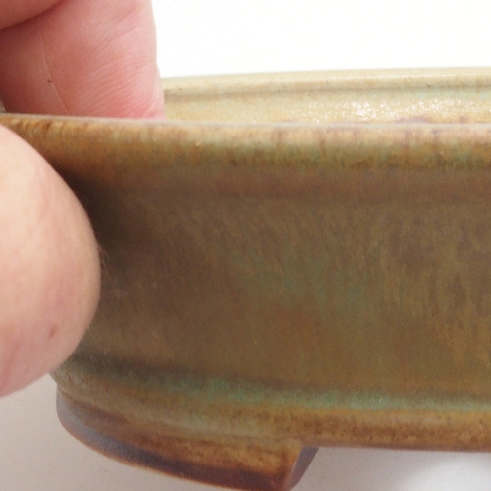 Cuenco bonsái de cerámica 10 x 8,5 x 4 cm, marrón