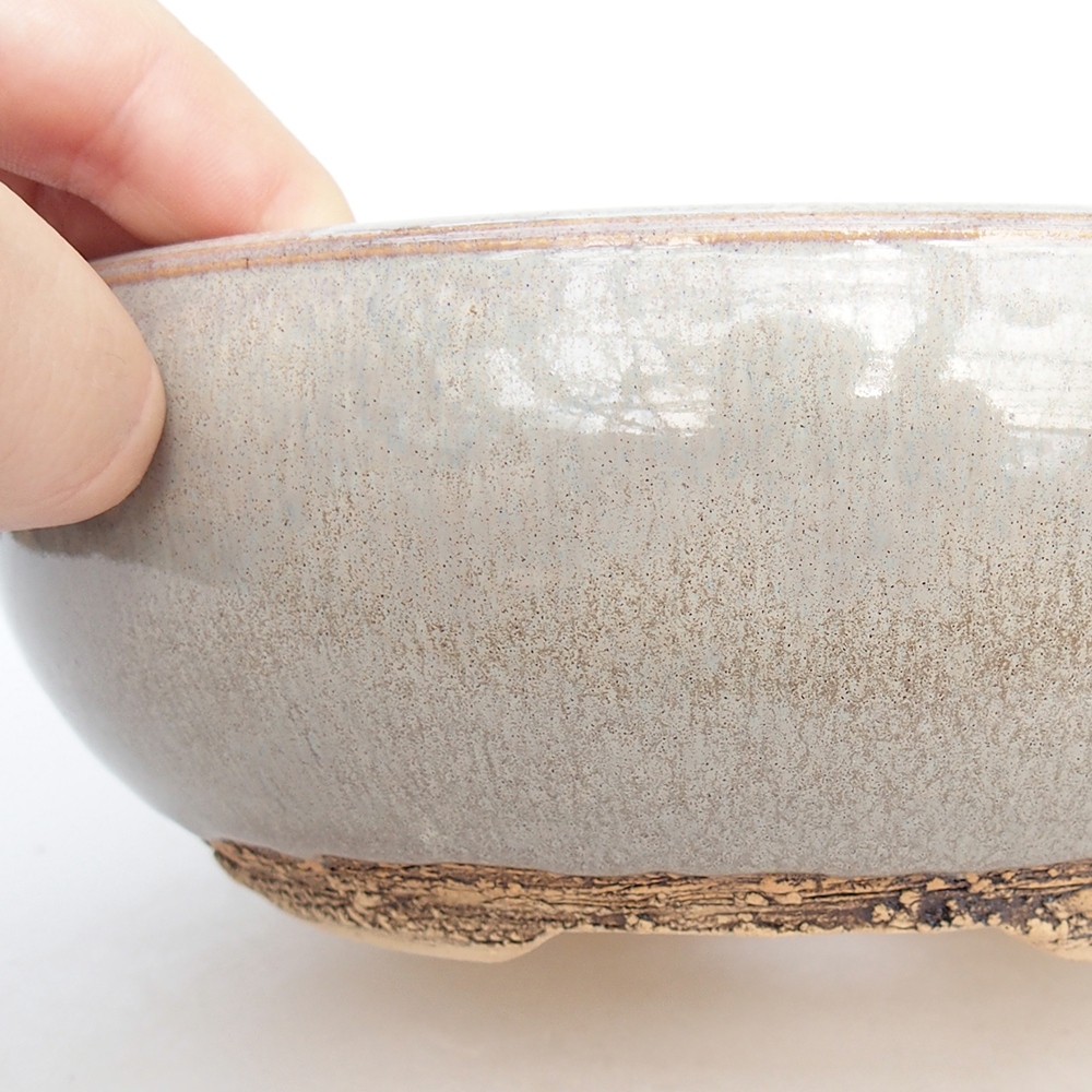 Cuenco bonsái de cerámica 19 x 19 x 6,5 cm, gris