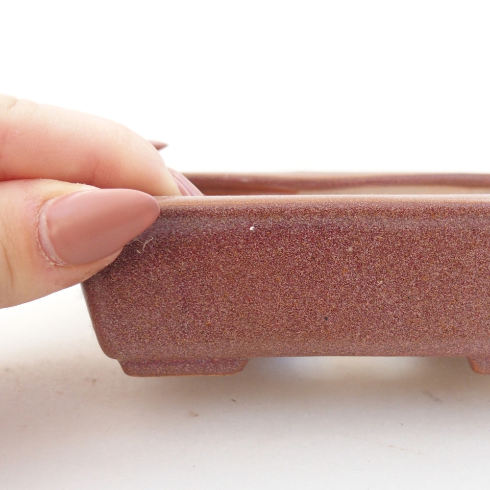 Cuenco bonsái de cerámica 11 x 8,5 x 3,5 cm, burdeos