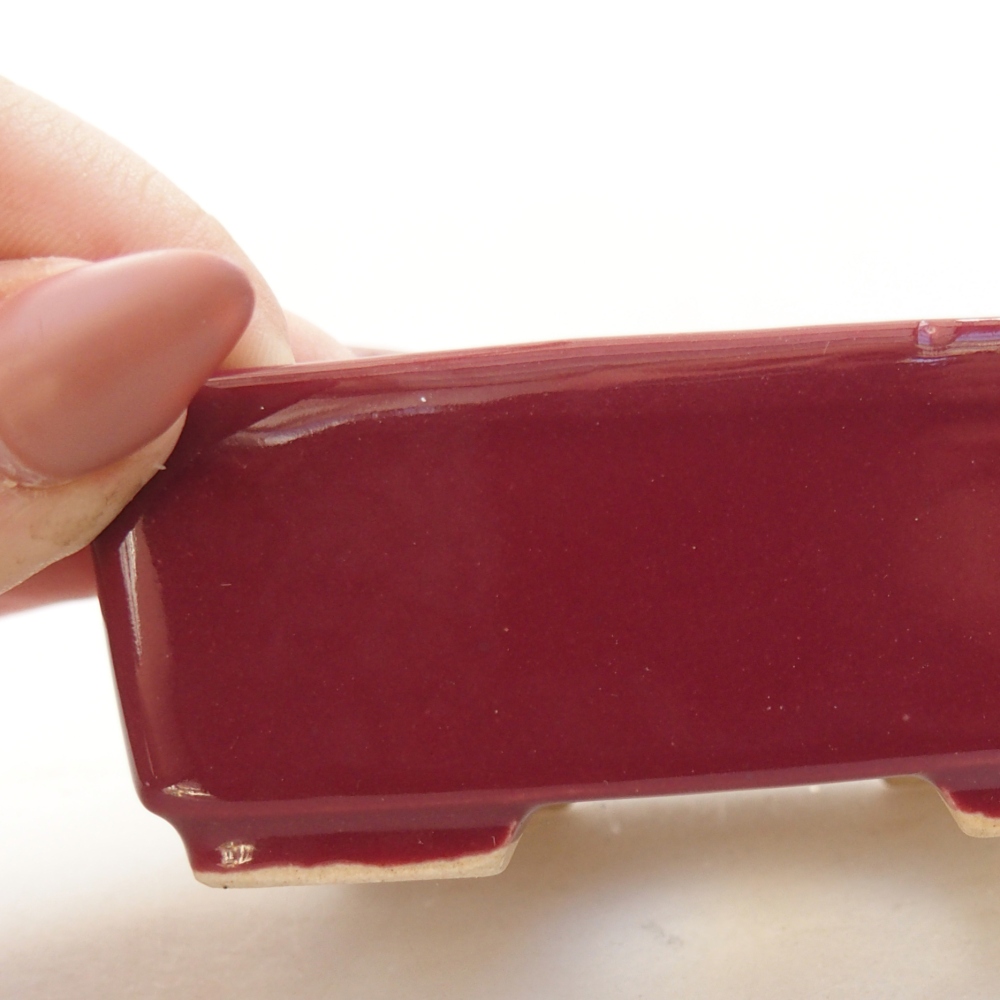 Cuenco bonsái de cerámica 8,5 x 7 x 3,5 cm, burdeos