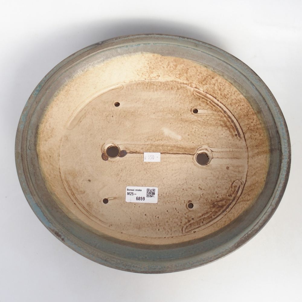 Cuenco bonsái de cerámica 32 x 29 x 7 cm, color azul