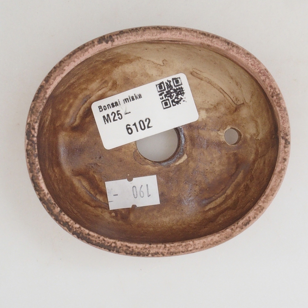 Cuenco bonsái de cerámica 10 x 8,5 x 4 cm, marrón