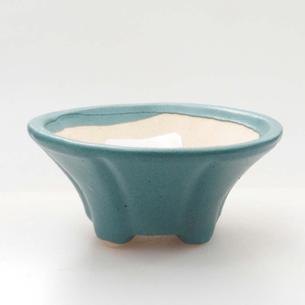 Cuenco bonsái de cerámica 6,5 x 5,5 x 4 cm, color azul