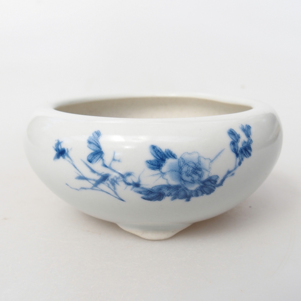 Cuenco bonsái de cerámica 10 x 10 x 5 cm, color blanco