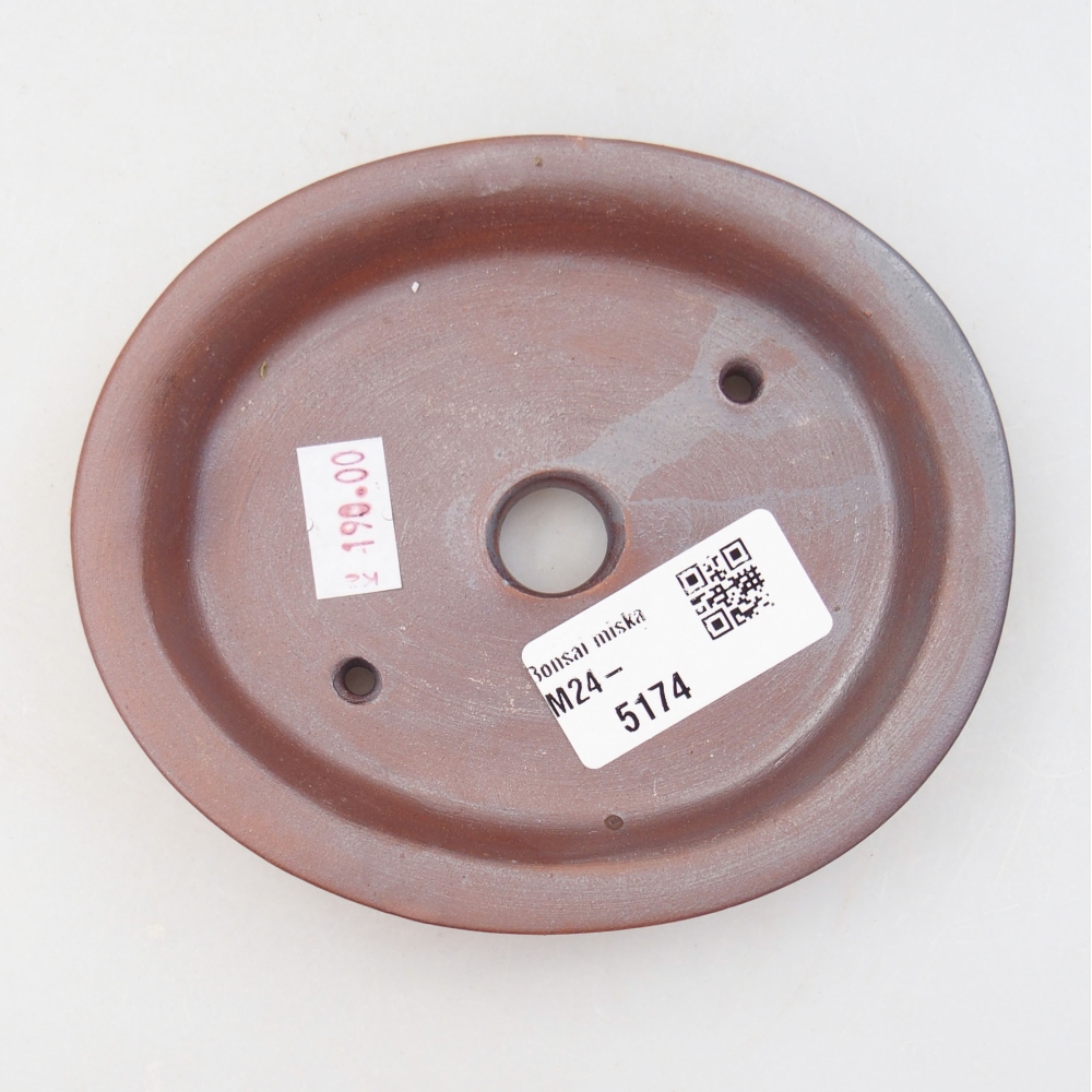 Cuenco bonsái de cerámica 12,5 x 10,5 x 2 cm, marrón