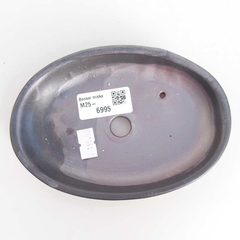 Cuenco bonsái de cerámica 15,5 x 11 x 2,5 cm, gris