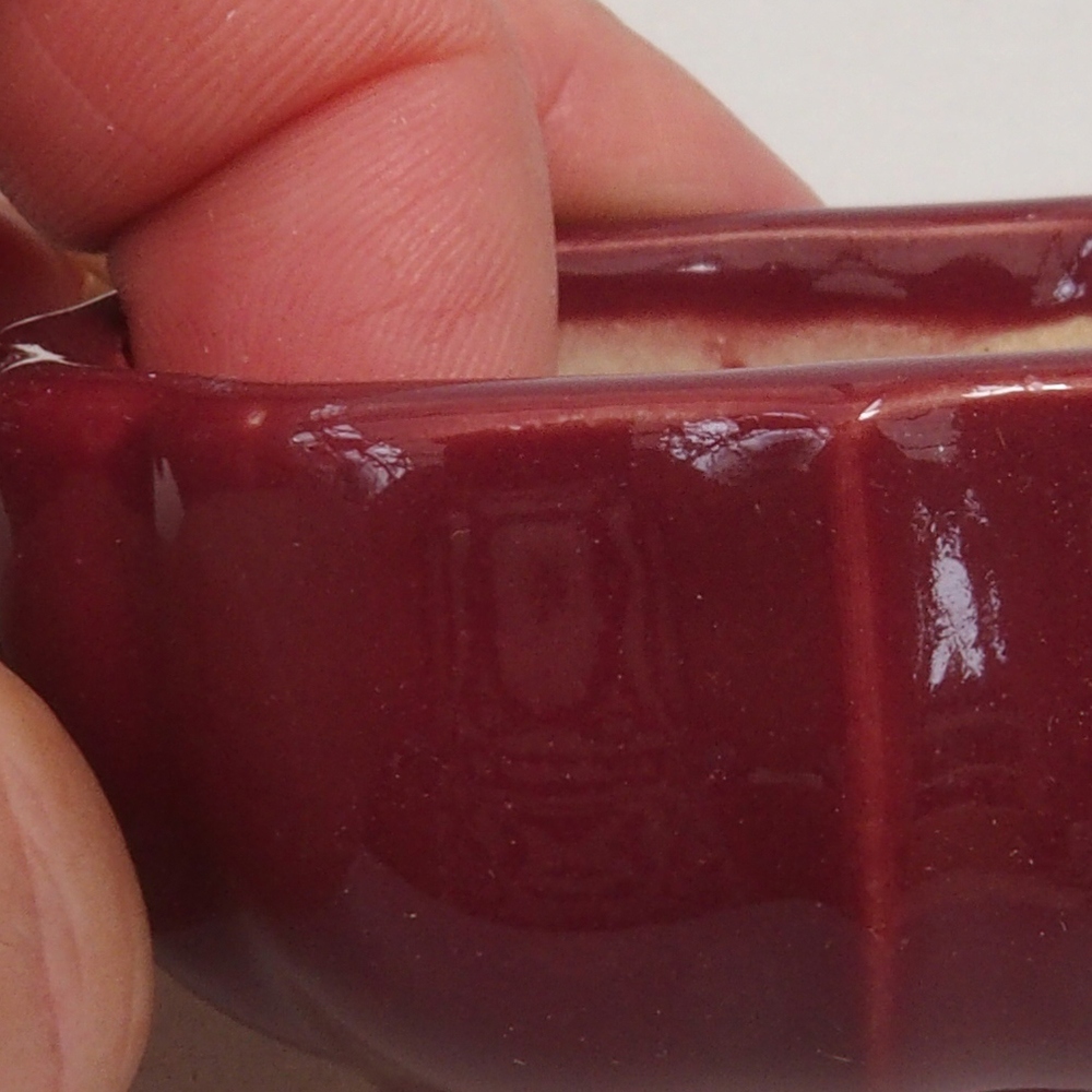 Mini cuenco bonsái 5,5 x 5,5 x 2,5 cm, burdeos