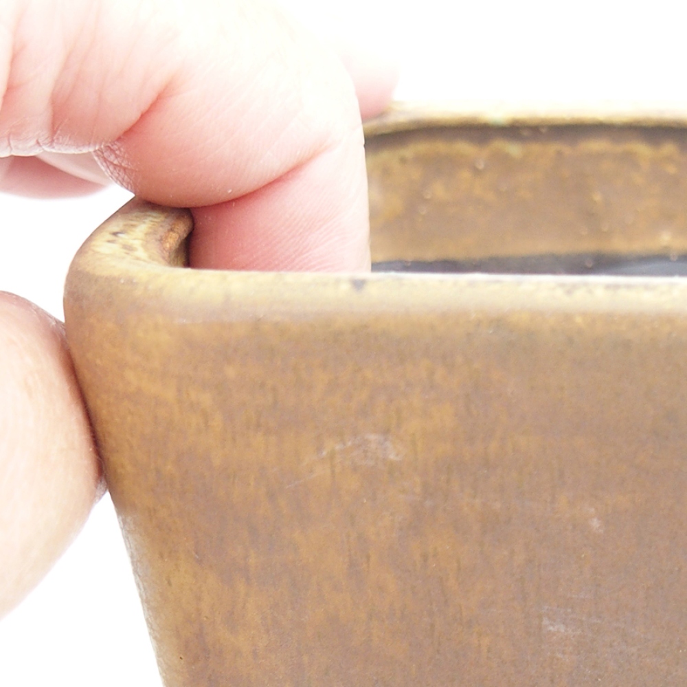 Cuenco bonsái de cerámica 10 x 10 x 12 cm, marrón