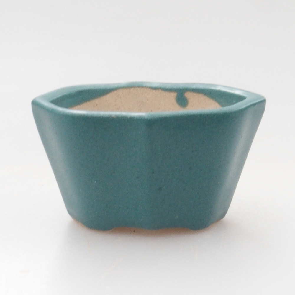 Cuenco bonsái de cerámica 6,5 x 5,5 x 4 cm, color azul
