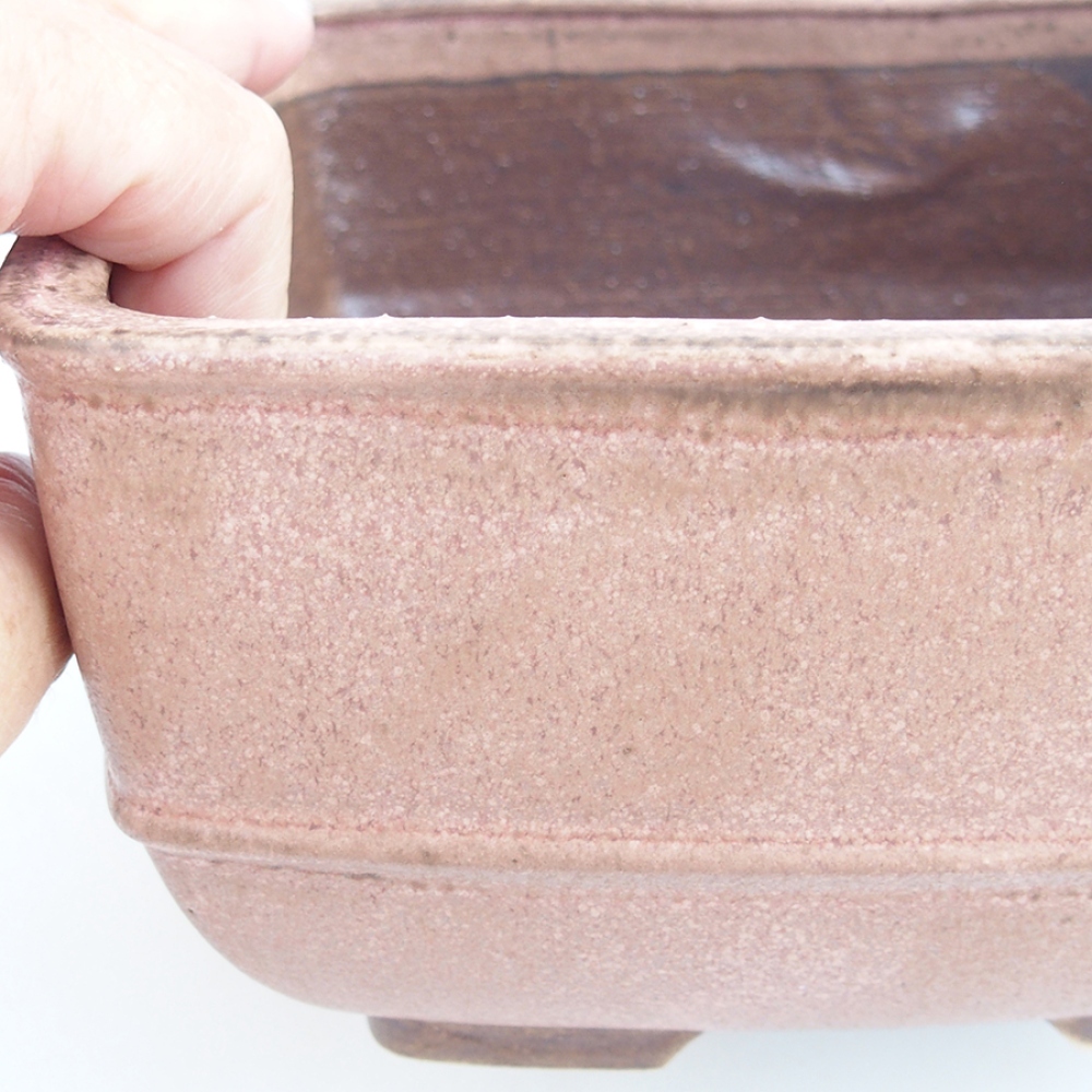 Cuenco bonsái de cerámica 10,5 x 10,5 x 7 cm, rosa