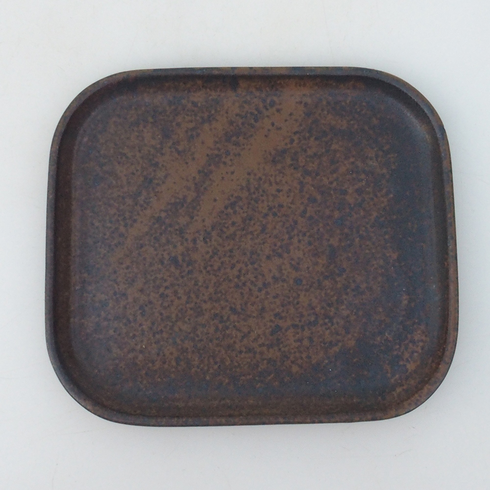 Cuenco bonsái + platillo H38 - 12x10x5,5 cm. - marrón