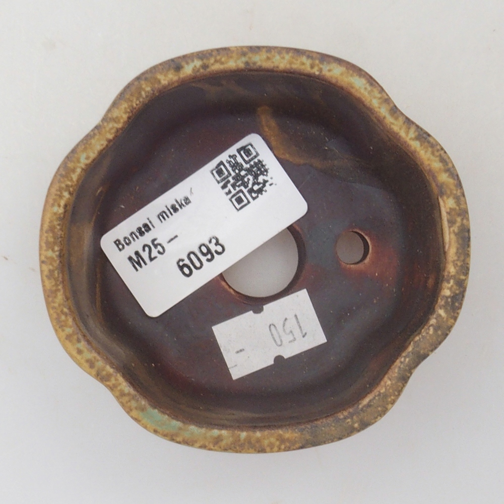 Cuenco bonsái de cerámica 10 x 8,5 x 4 cm, marrón