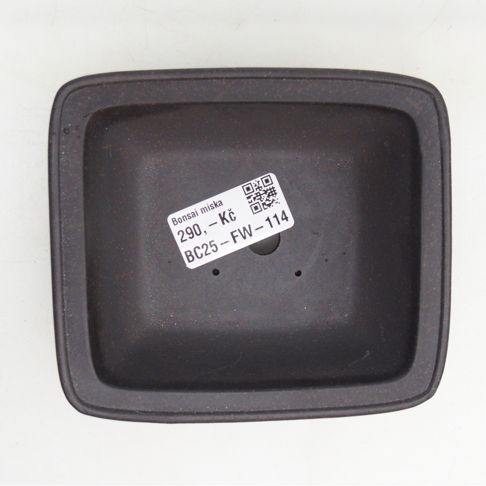 Cuenco bonsái de cerámica 12 x 11 x 4,5 cm, color ocre parduzco