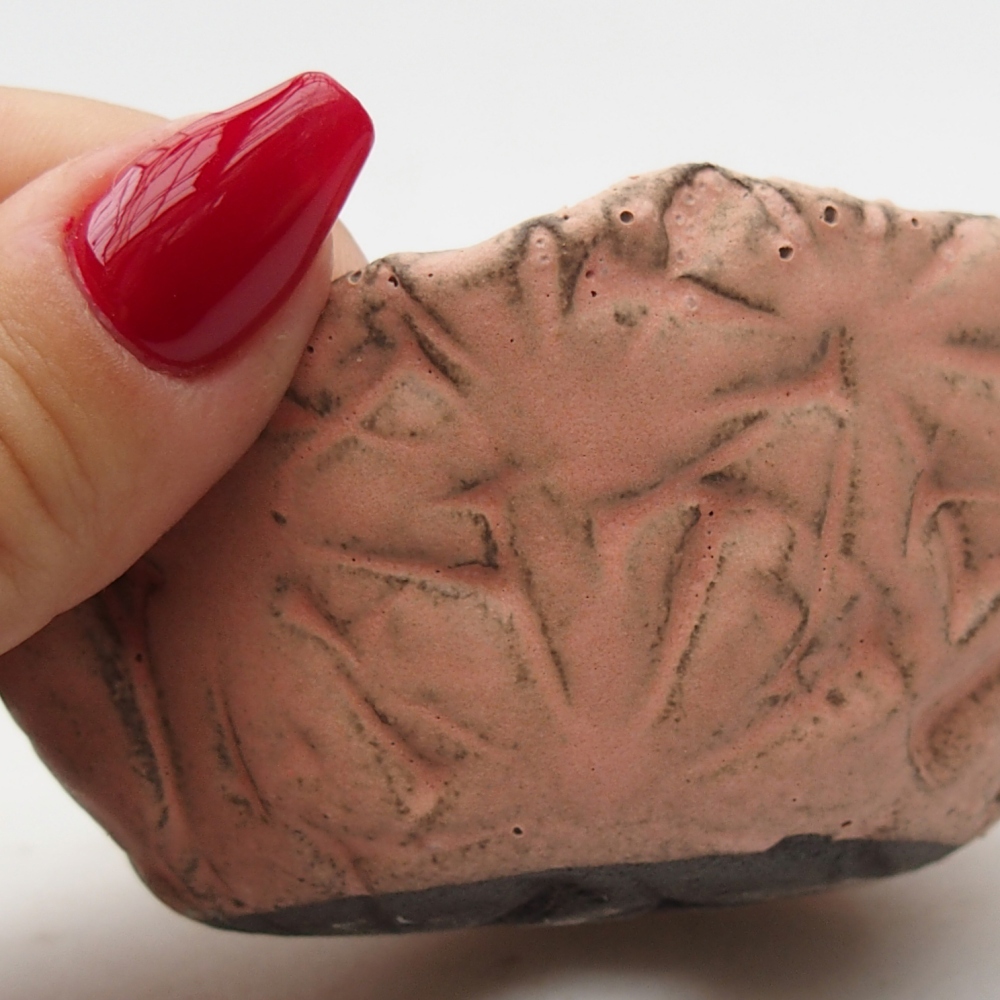 Concha de cerámica 9 x 8 x 4 cm , color rosa