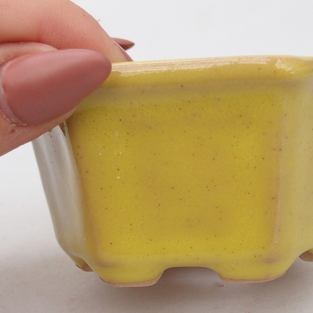 Cuenco bonsái de cerámica 7,5 x 7 x 4 cm, amarillo