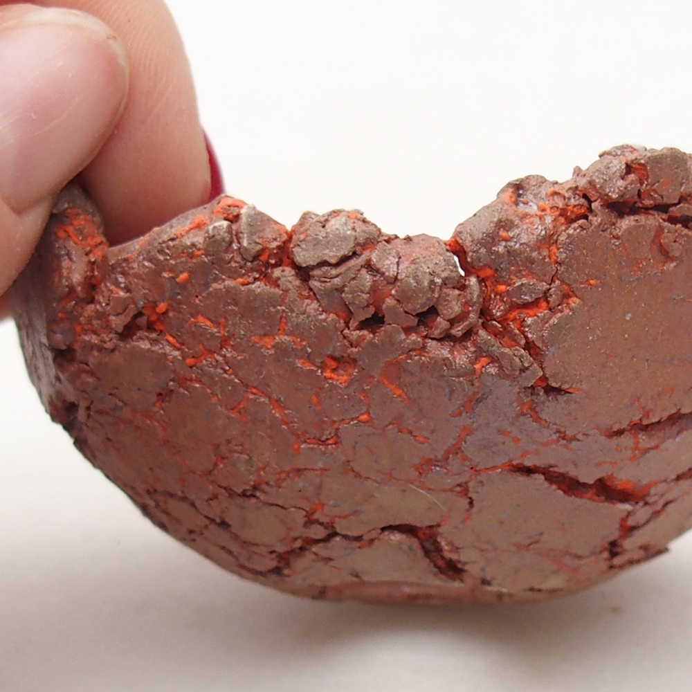 Concha de cerámica 7,5 x 6,5 x 3,5 cm , color naranja