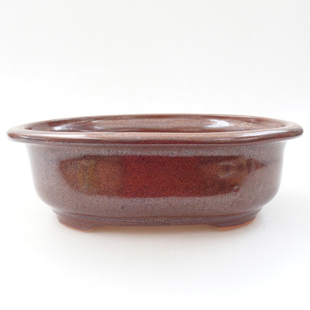 Cuenco bonsái de cerámica 18 x 14,5 x 6 cm, marrón