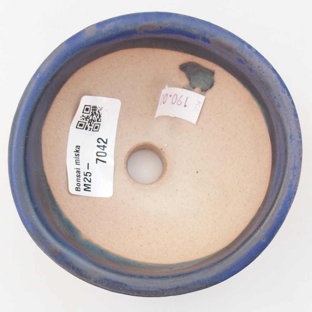 Cuenco bonsái de cerámica 9,5 x 9,5 x 5 cm, color azul