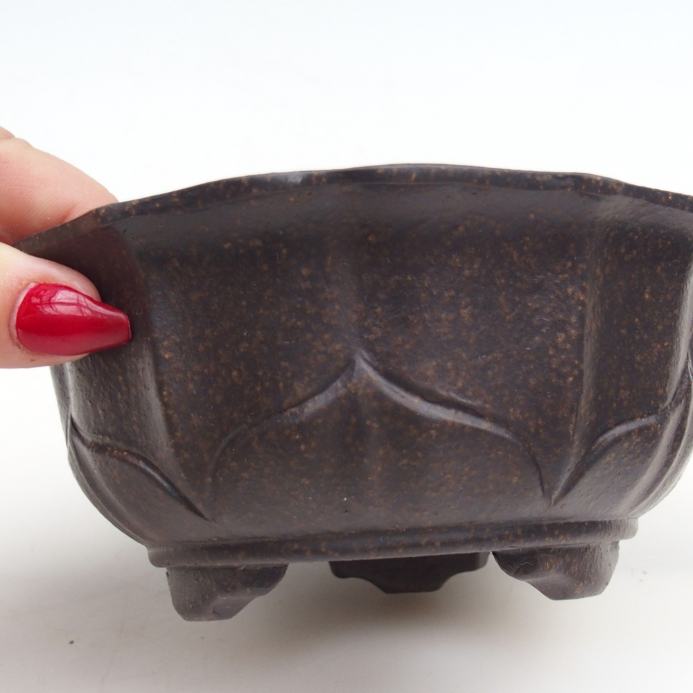 Cuenco bonsái de cerámica 15 x 15 x 6,5 cm, ocre pardusco